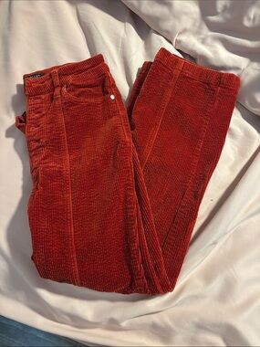 Judy Blue Rust Red Wide-Wale Corduroy Jeans